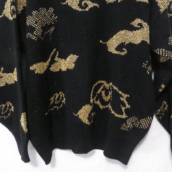 Made In Korea | size 42 | Black Sweater With Gold Front and Back Design | GUC - Picture 7 of 14